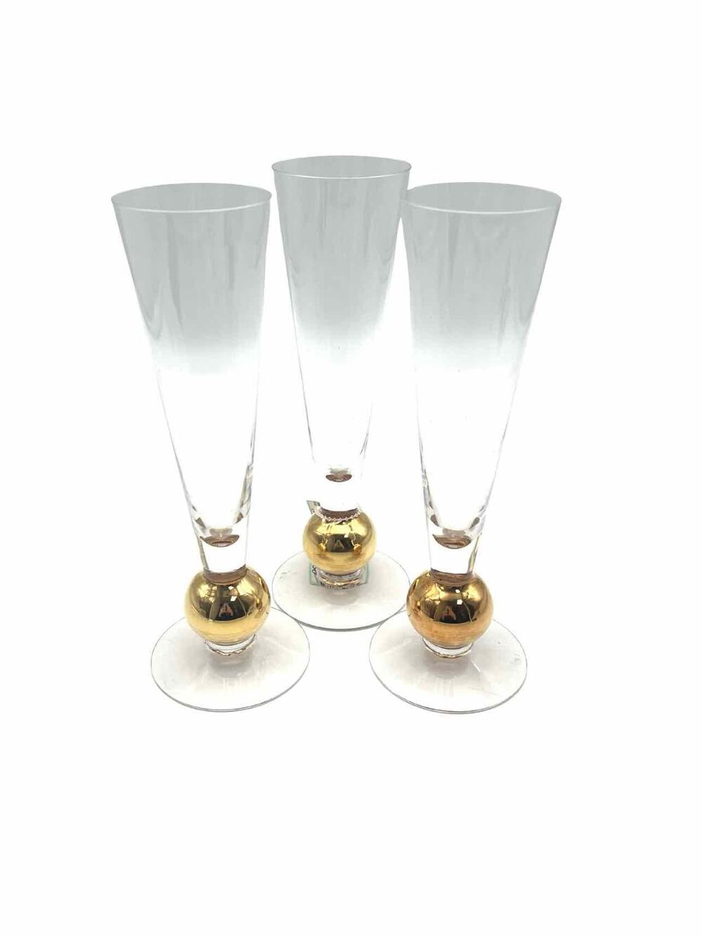 Orrefors Sweden Clear/Gold Home Decor Stemware